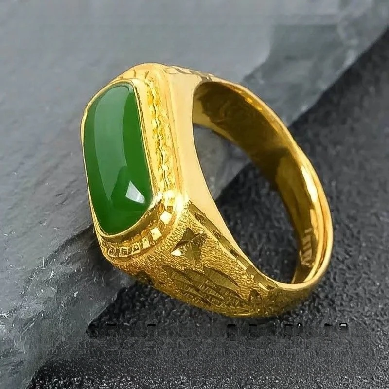 合金戒指 时尚气质款方形绿戒指奢华高级送长辈妈妈生日礼物ins