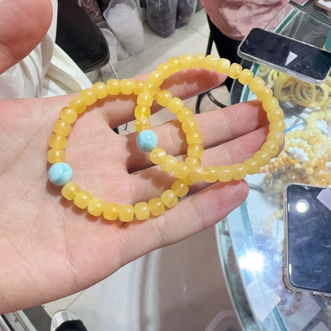 天然蜜蜡老型珠手串约5x7mm左右多样性拍一发一x