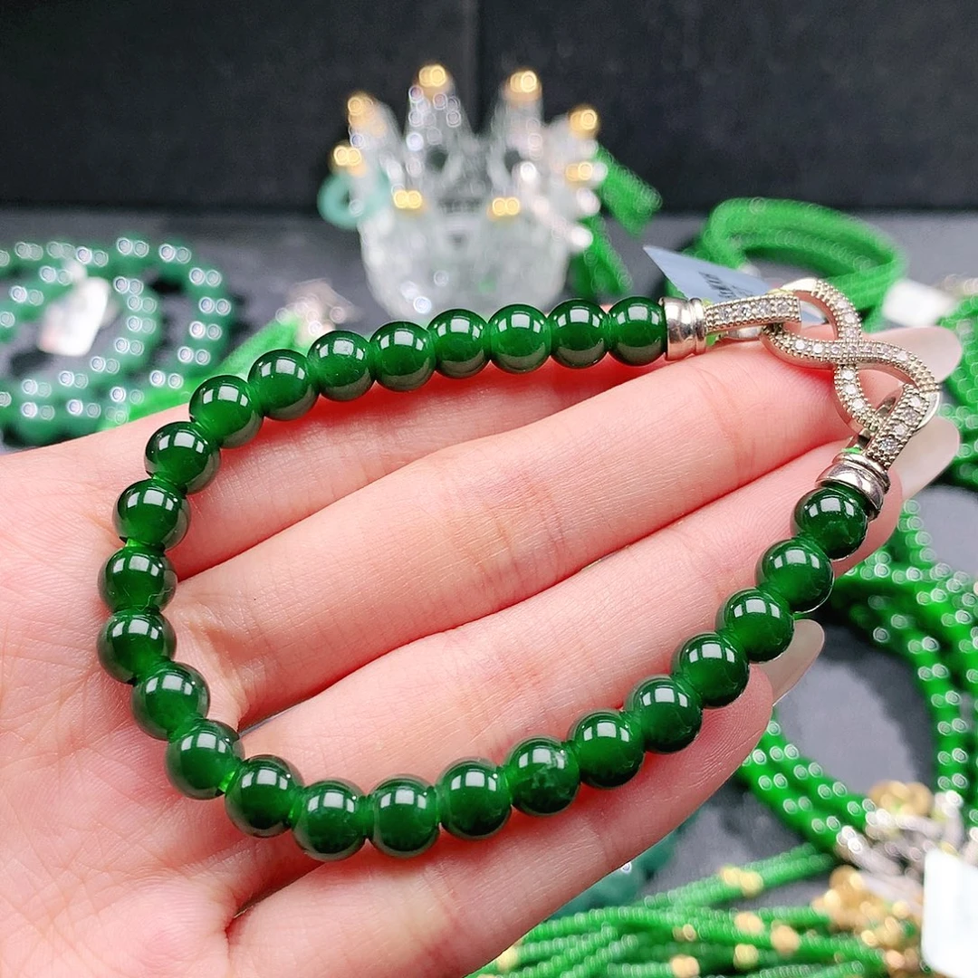 翡翠未镶嵌手链7.0