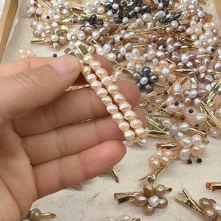 淡水珍珠发饰银S925镶嵌