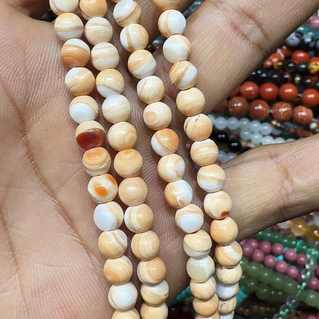 玛瑙/玉髓未镶嵌珠宝半成品万万螺5.8mm一条