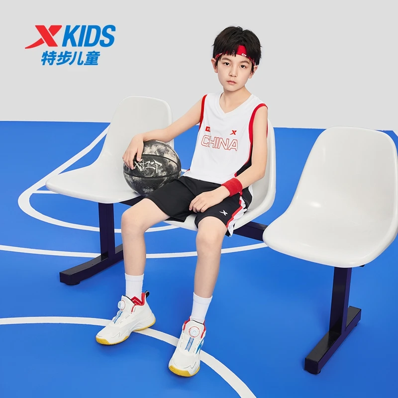 特步儿童夏季短袖篮球套装大童户外速干透气两件套675226389199