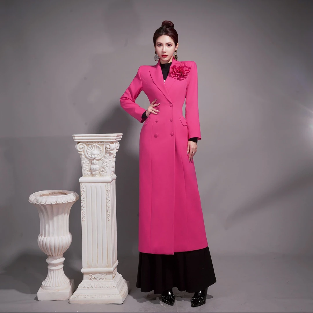 【星姐推荐】星原创高级定制「粉漾玫瑰」设计师小众轻奢名媛长款外套