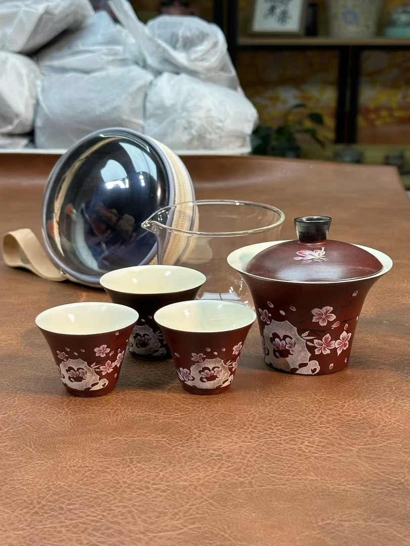 莉火火茶器 红引桃枝花快客-5593（直播专享）