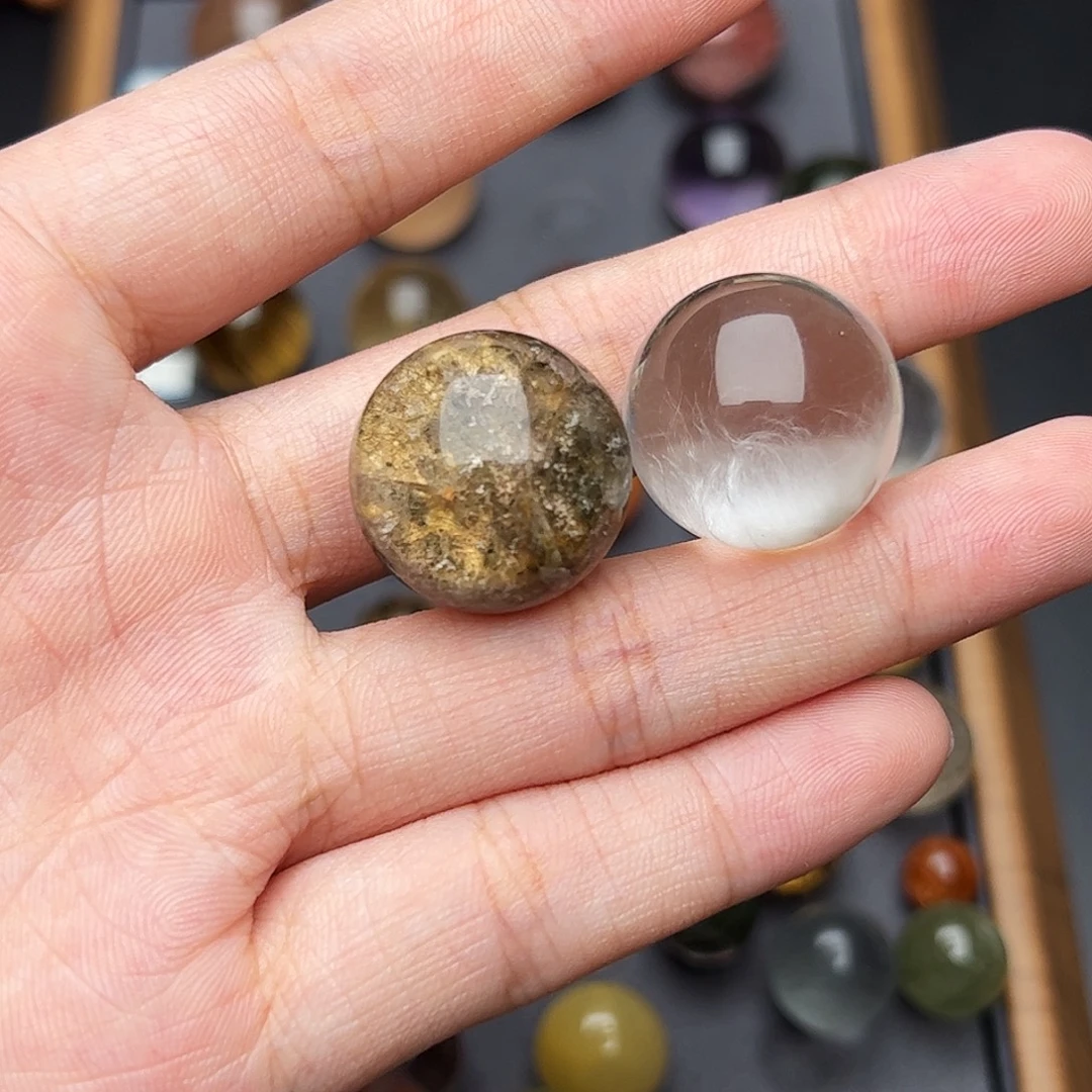 M***咯未镶嵌珠宝半成品水晶天然水晶两颗19.0+打孔不退换