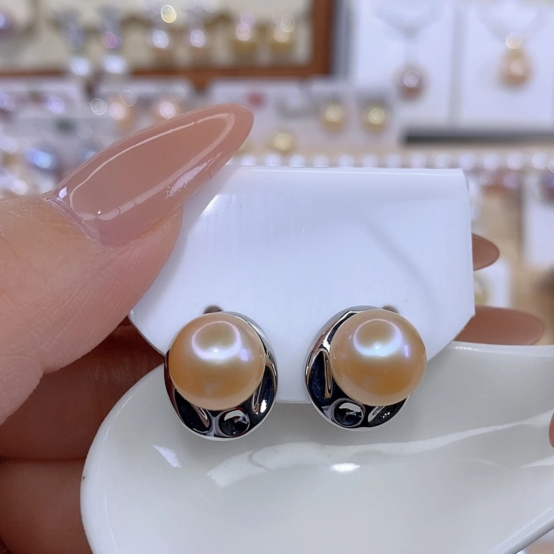 未镶嵌淡水珍珠耳饰F