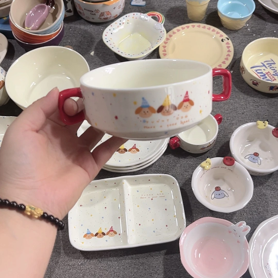 双耳5寸米饭碗陶瓷餐具