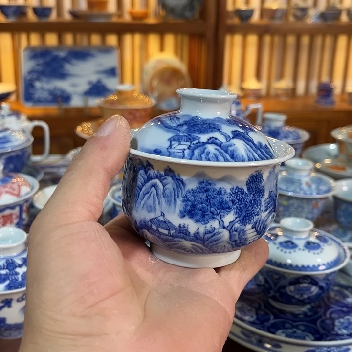 錡镇堂手工手绘盖碗