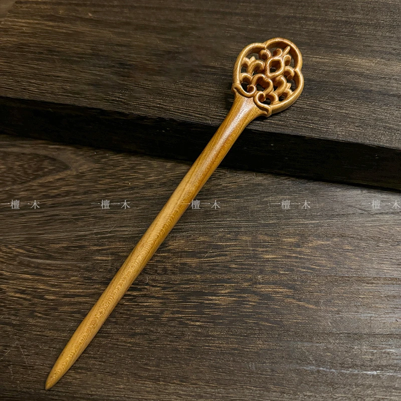 花瓶丨老桃木古风发簪新中式级高级感气质百搭簪子女古风汉服头饰