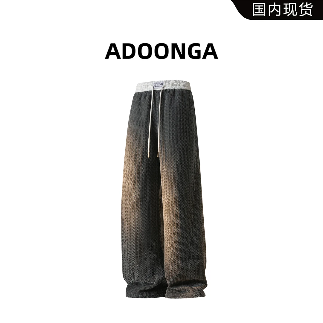 ADOONGA千鸟格休闲裤男士秋新款潮流痞帅高街运动百搭直筒垂感裤