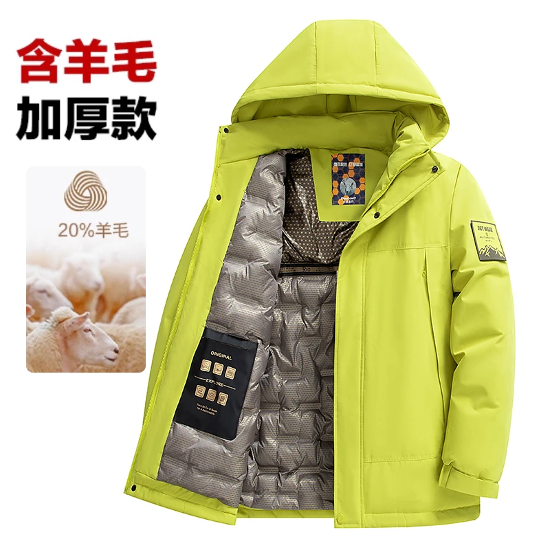 冬季情侣休闲爆款男士休闲可拆帽棉服时尚百搭羊毛内胆加厚棉袄男