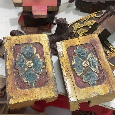 香榧木宋*牙一对孤品木雕10