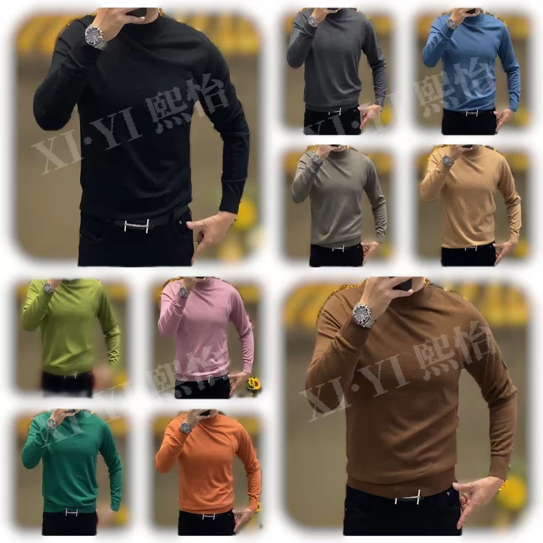 【XI.YI/熙怡】秋冬季男士轻薄百搭纯色经典莱赛尔亲肤圆领打底670