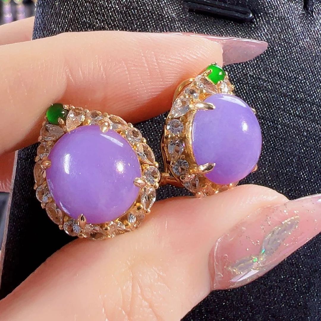 翡翠耳饰18K金镶嵌签收后24小时鉴赏期