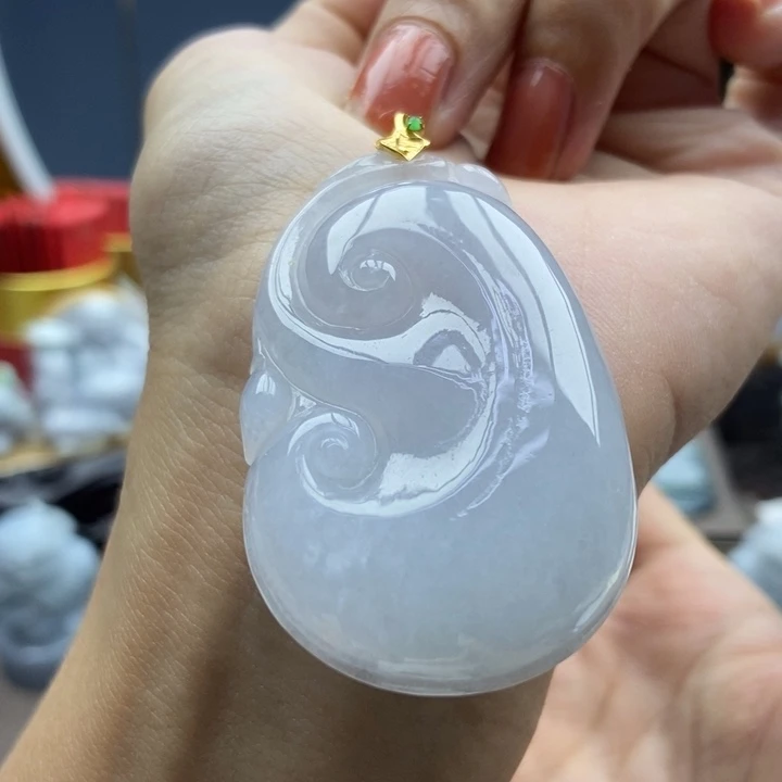 翡翠18K金镶嵌颈饰吊坠14