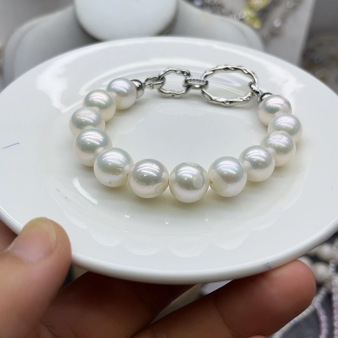 银S925镶嵌淡水珍珠项链