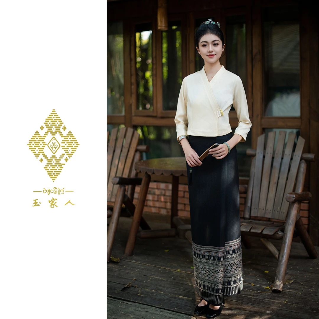 玉家人【曼洪】西双版纳傣族服装女泼水节衣服茶服工作服定制