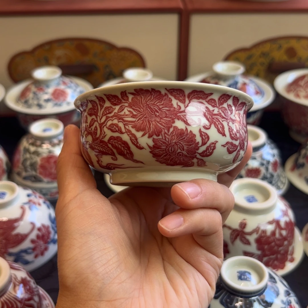 正绎堂釉里红山茶花矮炉式