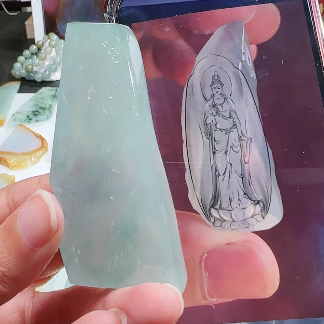 定制翡翠未镶嵌缅甸翡翠挂件