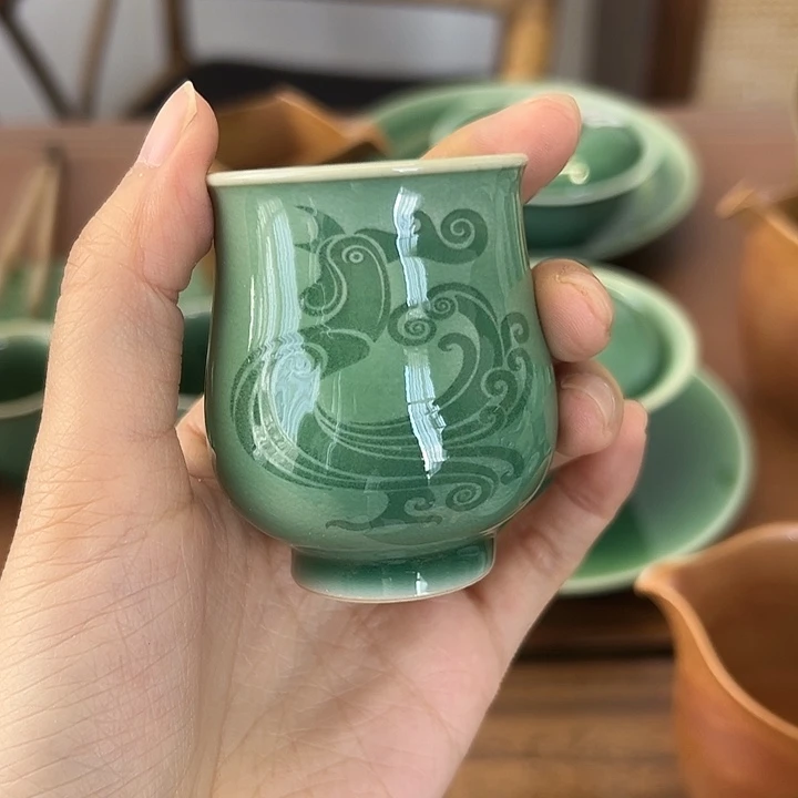 龙泉云间青瓷小米茶器