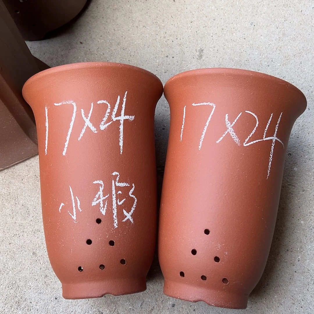 紫砂花盆宜兴紫砂花盆2只