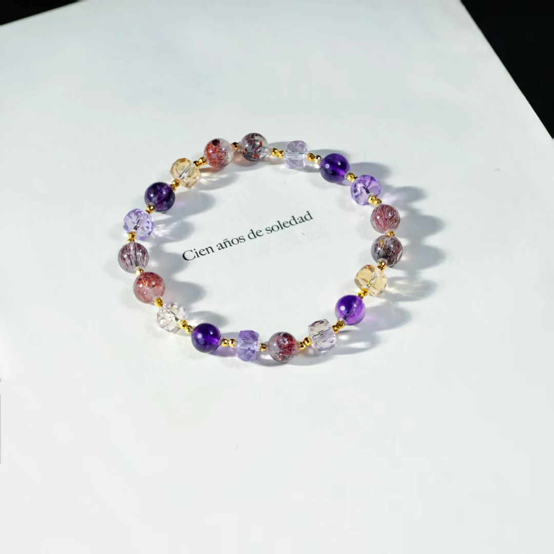 【时予】花奢珠宝 黑加仑超七18k金手串（多样性发货）