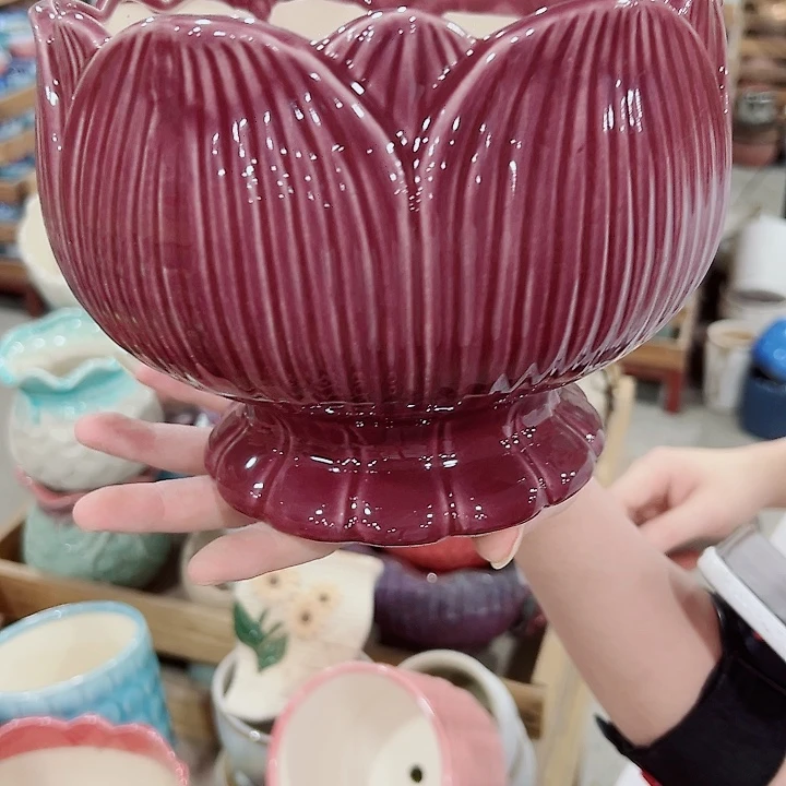 有孔.凑满10元发货多肉陶瓷花盆！