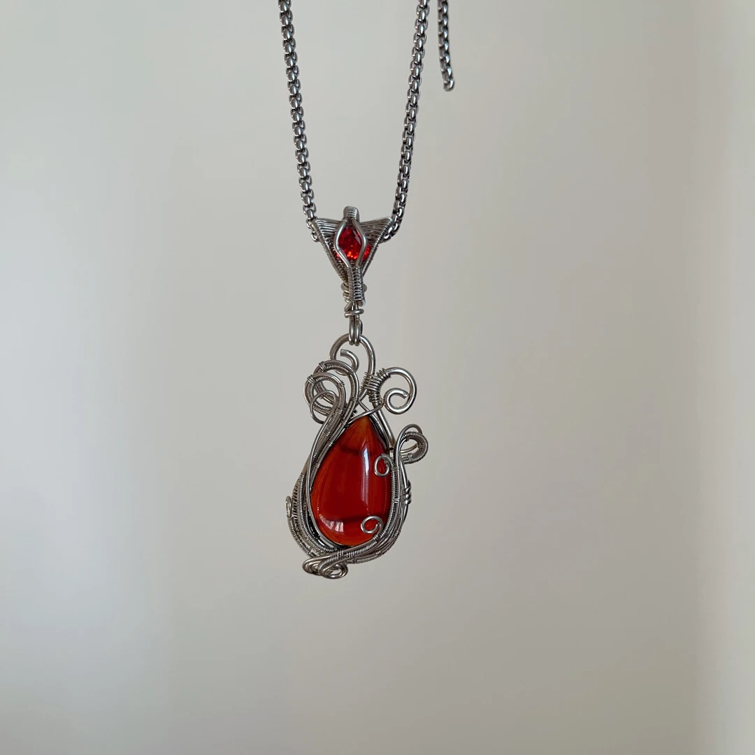 白铜手工制作海浪纹设计款颈饰首饰编织（可碰水）