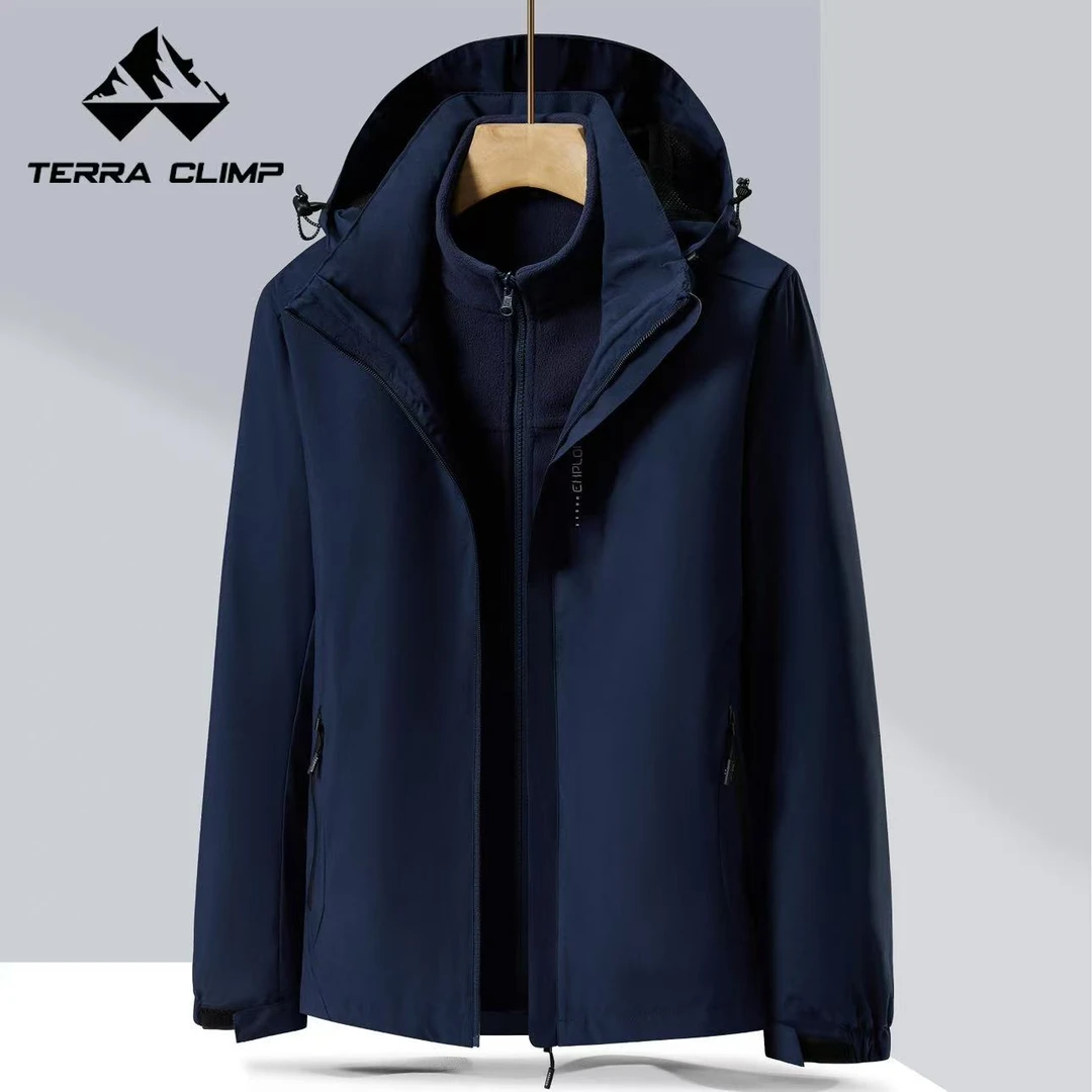 防风防水加厚冲锋衣外套男女春秋冬款可拆卸三合一加绒内胆外套