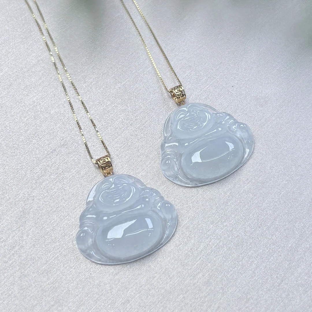 273364/天然缅甸翡翠A货佛公18k金镶嵌精美吊坠   多样性一件发