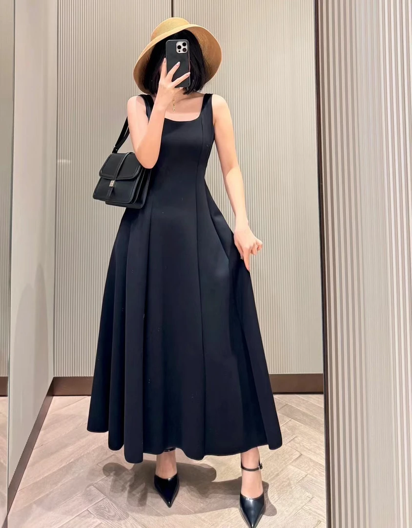 未使用 MaxMara 现货 官网3800 platani 黑色背心连衣裙显瘦优雅