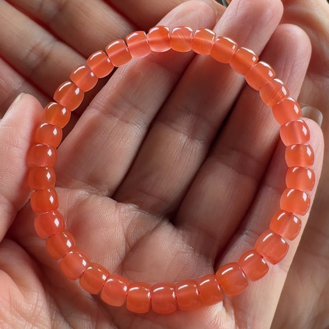 南红玛瑙未镶嵌冰粉直切单圈