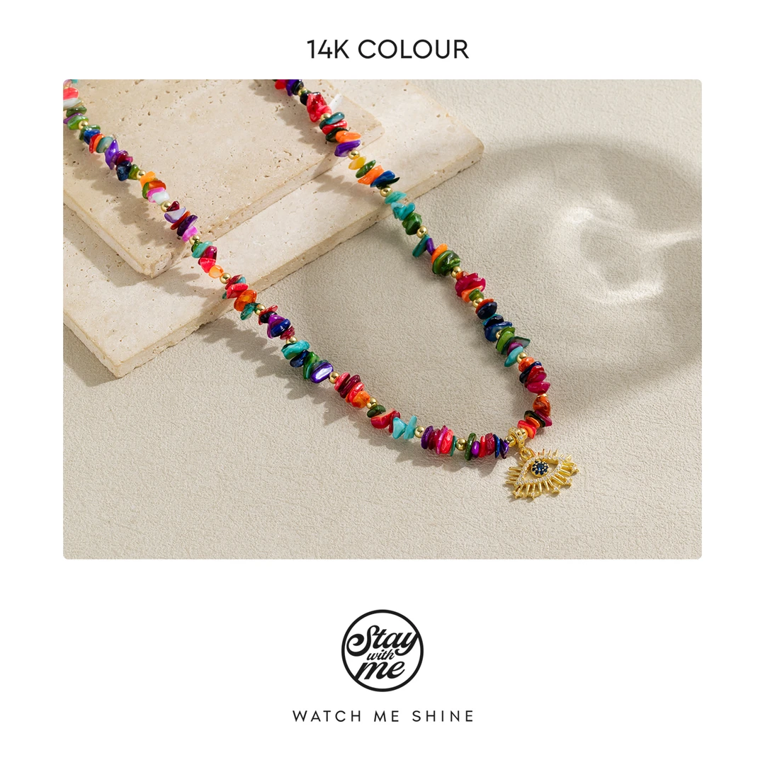 STAY WITH ME 铜合金莫桑石项链 小众设计nd0012项链