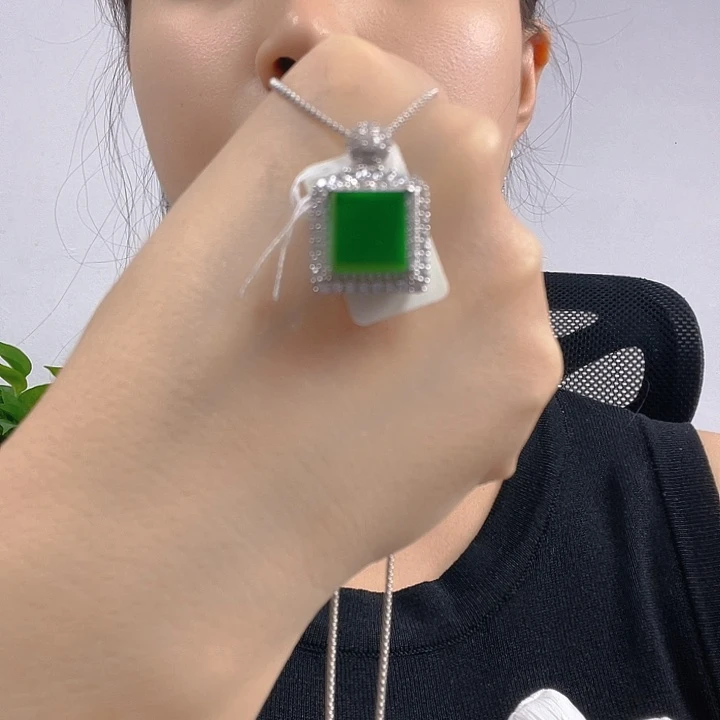 翡翠银S925镶嵌吊坠(不含链)