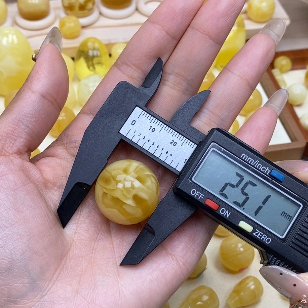 琥珀未镶嵌裸石奶咖妖花