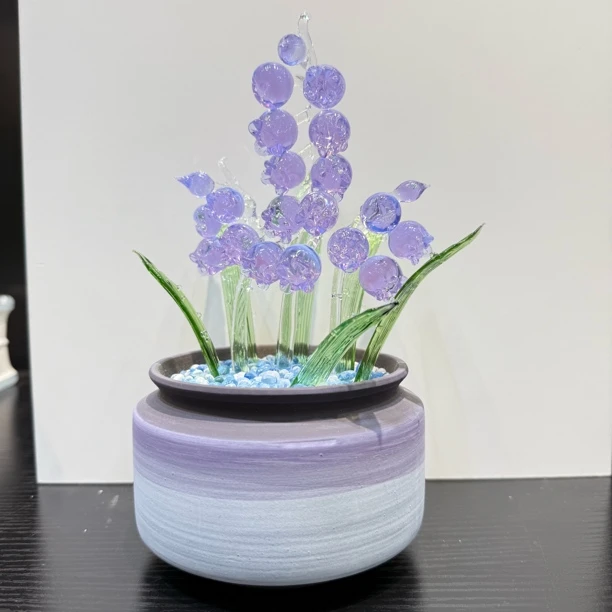 【铃兰盆栽】高20cm*10淄博琉璃花特色精品轻奢纯手工高档摆件