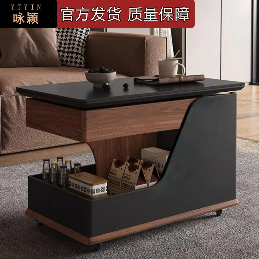 【移动巴士小餐车】1现代简约移动小户型客厅家用推车可升降边几