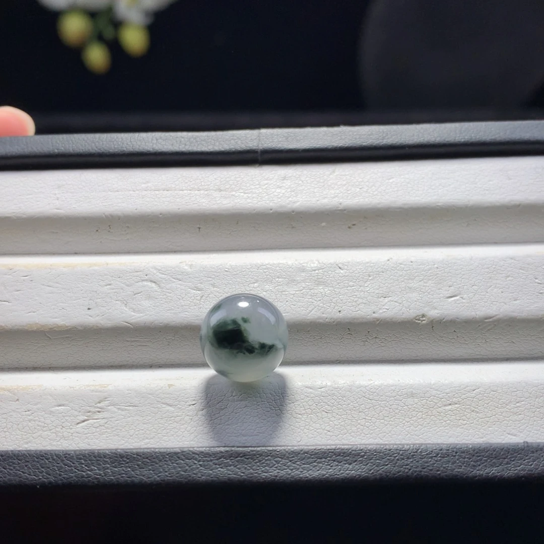 翡翠未镶嵌手串卡12墨翠飘花