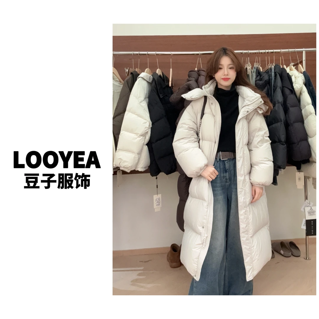 【望月砂】豆子 冬季新款长款显瘦气质羽绒服 B818