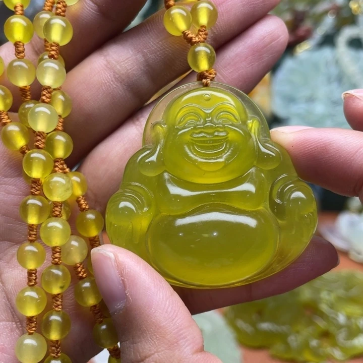 未镶嵌岫玉吊坠毛衣链锁骨链