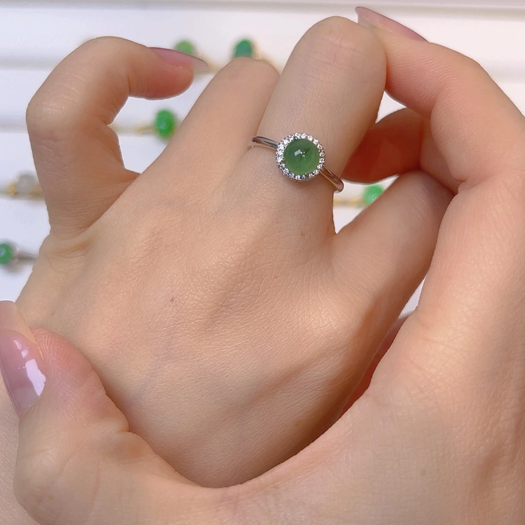 银S925镶嵌戒指翡翠