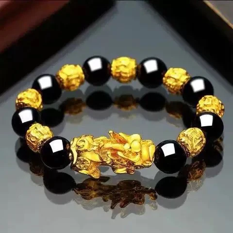 合金仿水晶手链 越南貔貅手链男女仿3D皮丘佛珠首饰久不掉色