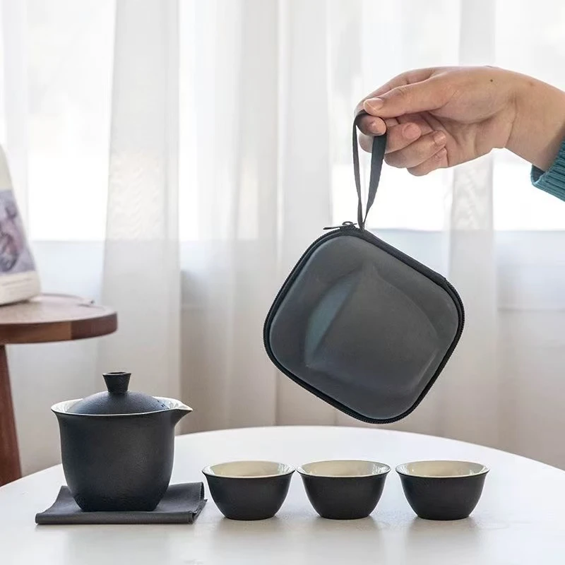 黑色路宝 一壶三杯户外便携式家用旅行茶具19