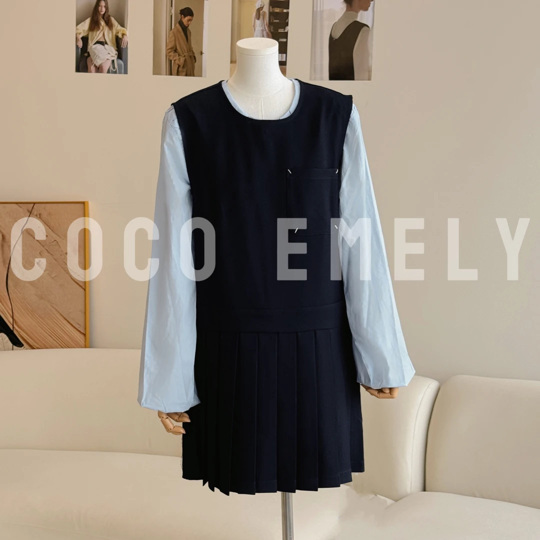 COCO EMELY25年新款复古百搭学院风连衣裙衬衫洋气套装CO07211444