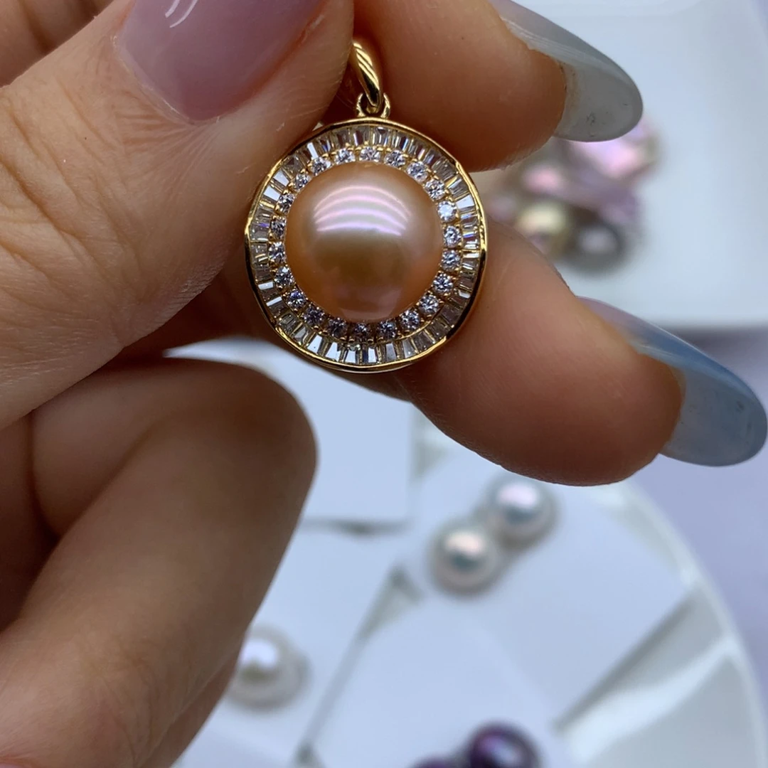 淡水珍珠银S925镶嵌颈饰