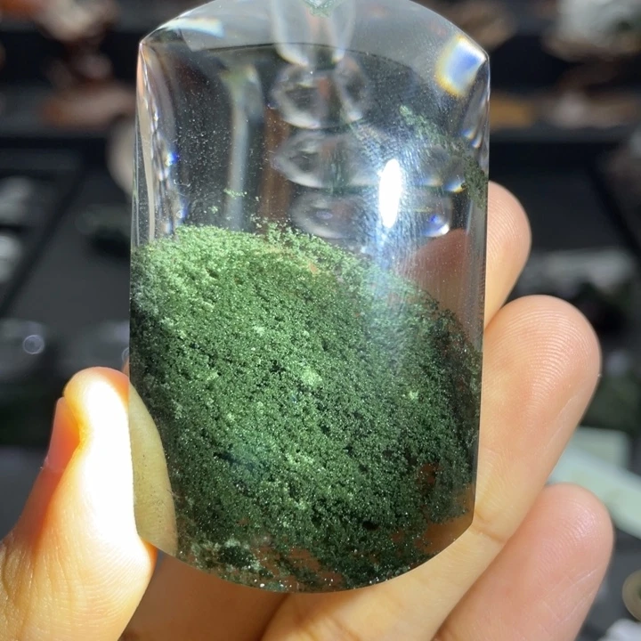 水晶未镶嵌颈饰绿幽灵聚宝盆无事牌定制