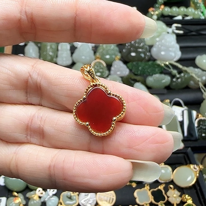 颈饰银S925镶嵌和田玉空*格