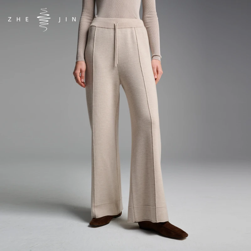 浙锦秋冬【时光印记】羊毛复古阔腿裤女高腰垂感显瘦长裤