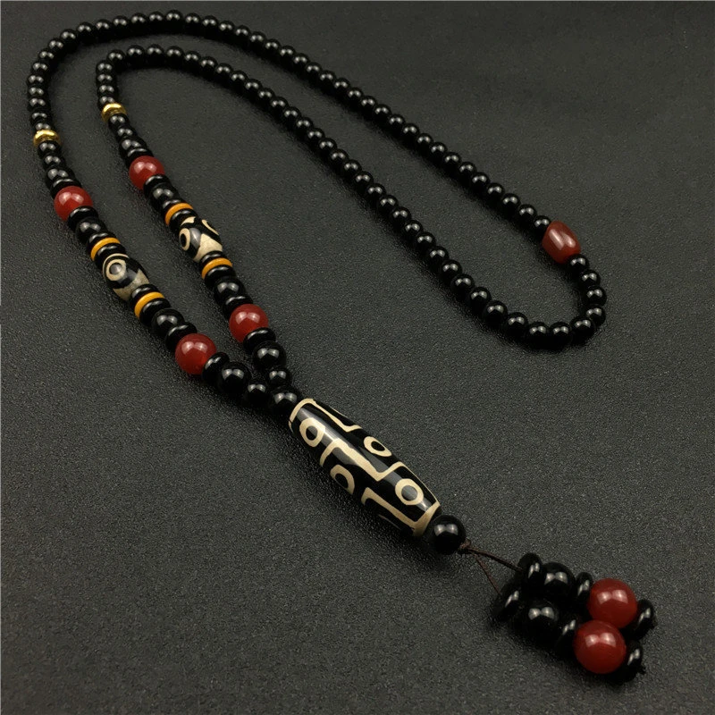 非金属木质吊坠 【华策集团补贴】九眼天珠民族风复古男女百搭项链
