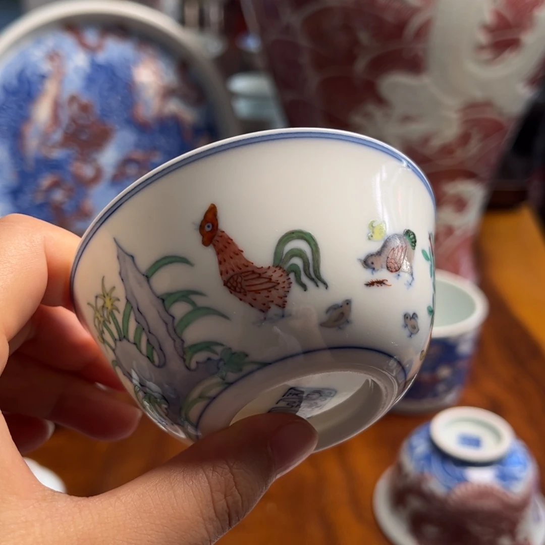 仿成化斗彩鸡缸杯杯杯杯